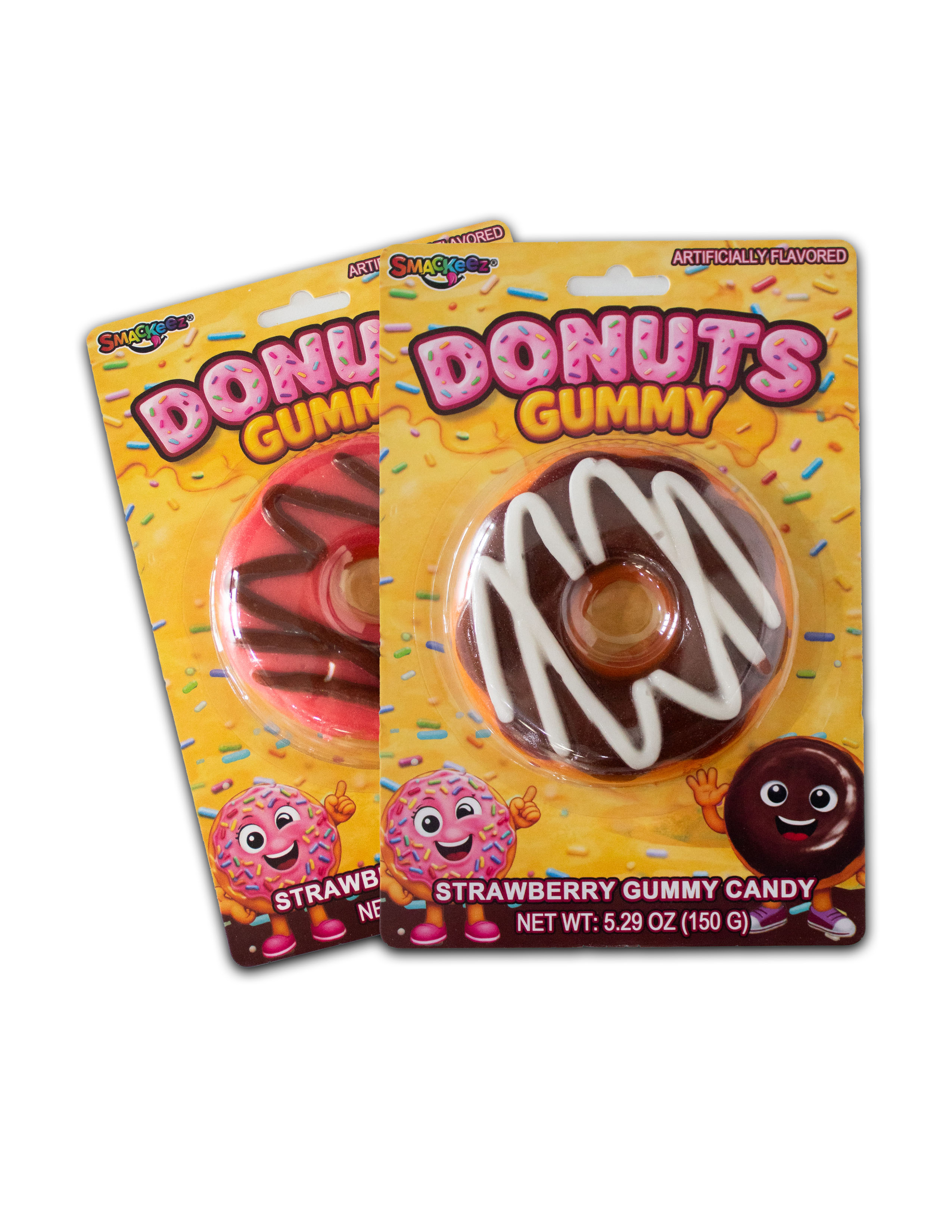 Donut-shaped gummy candy with colorful, fruity flavors